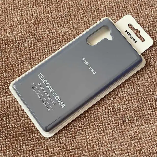 Жидкий силиконовый чехол для samsung Galaxy Note 10 Pro, шелковистый мягкий на ощупь чехол для Galaxy Note 10/10+ с коробкой - Цвет: Серый
