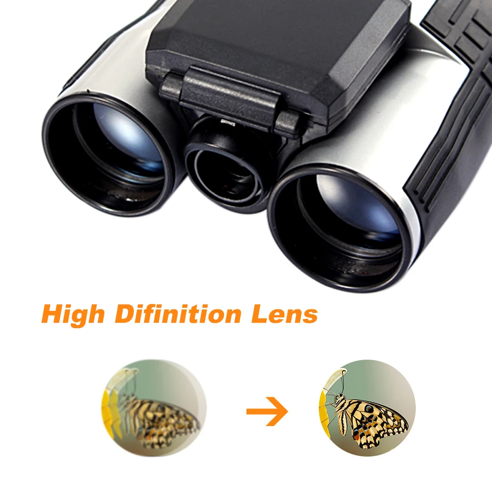 Digital Camera Binoculars 12x32 Outdoor High Definition Telescope Multi-Functional Video Recording Binoculars 2" LCD Display