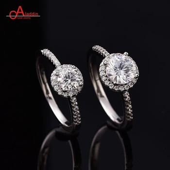 

Alaadin Moissanite Ring 0.5/1.0ct FL Round Cut D Color Lab Diamond 925 Silver Jewelry Love Token Woman Girlfriend Courtship Gift