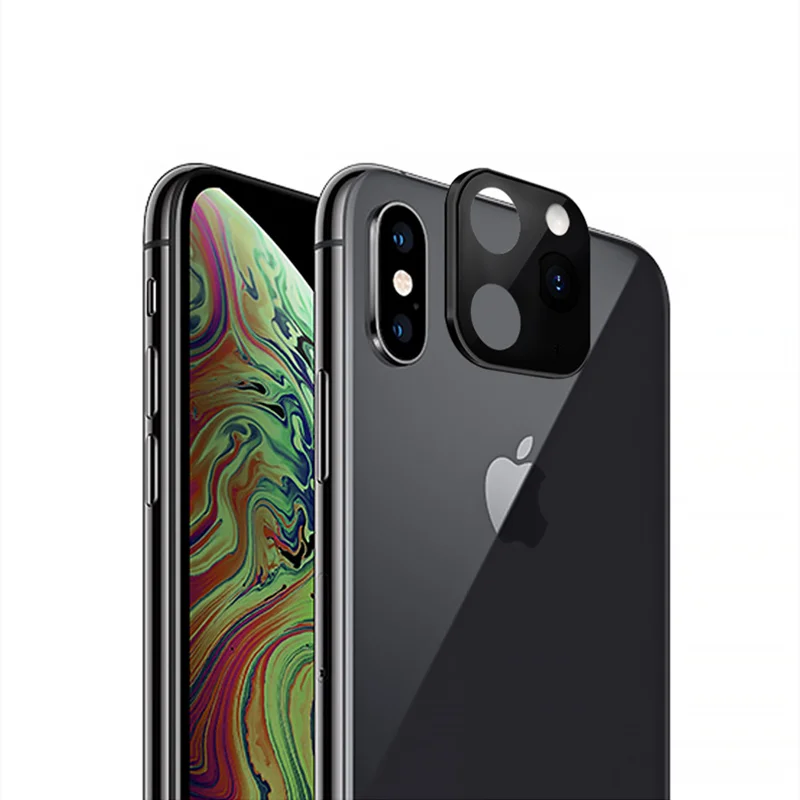 Для iPhone X XS MAX XR Seconds изменить на iPhone 11 Pro MAX наклейка на рассеиватель модифицированный объектив камеры титановый сплав защитный чехол - Цвет: Flat-Black