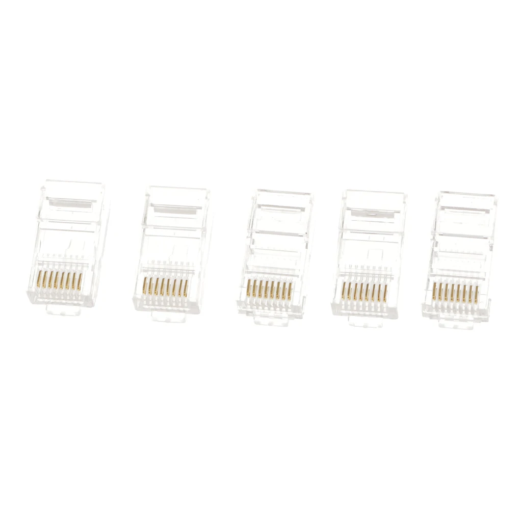 100 Pieces RJ45 Plug Modular LAN Network Connector Internet Ethernet Cable End