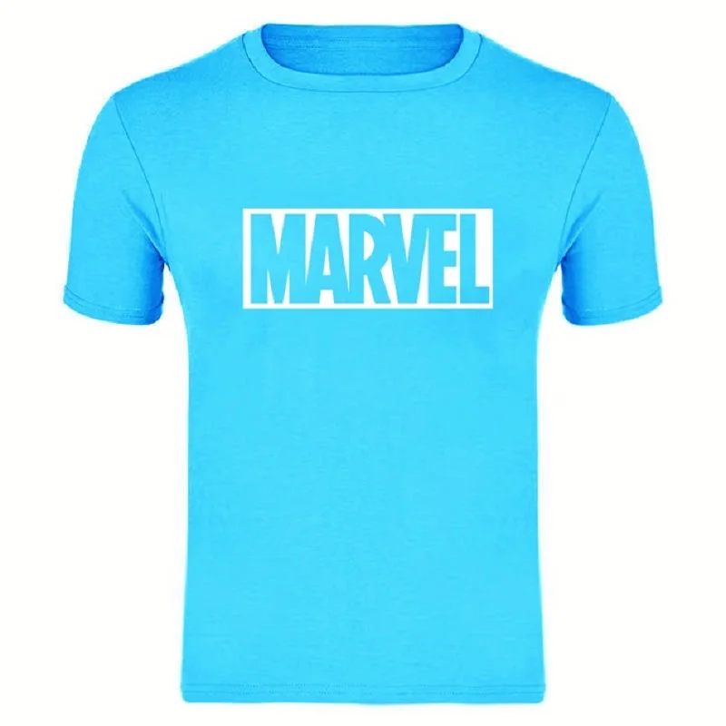 Новые модные футболки для пары с короткими рукавами Marvel, Мужская футболка с принтом супергероя, футболка с круглым вырезом, комикс, футболка с надпись Marvel, топы, Мужская одежда, футболки