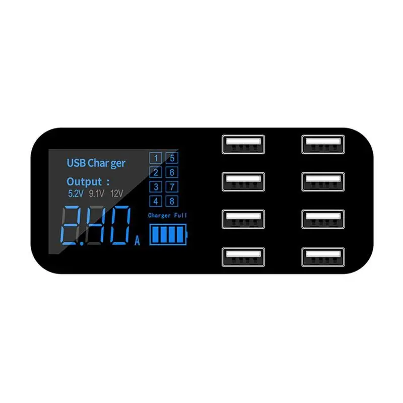 8 Port USB Charger HUB QC 3.0 Quick Charger with LCD Phone Station USB 3.0 Display For Mobile Multiple Charging Dock Voltage