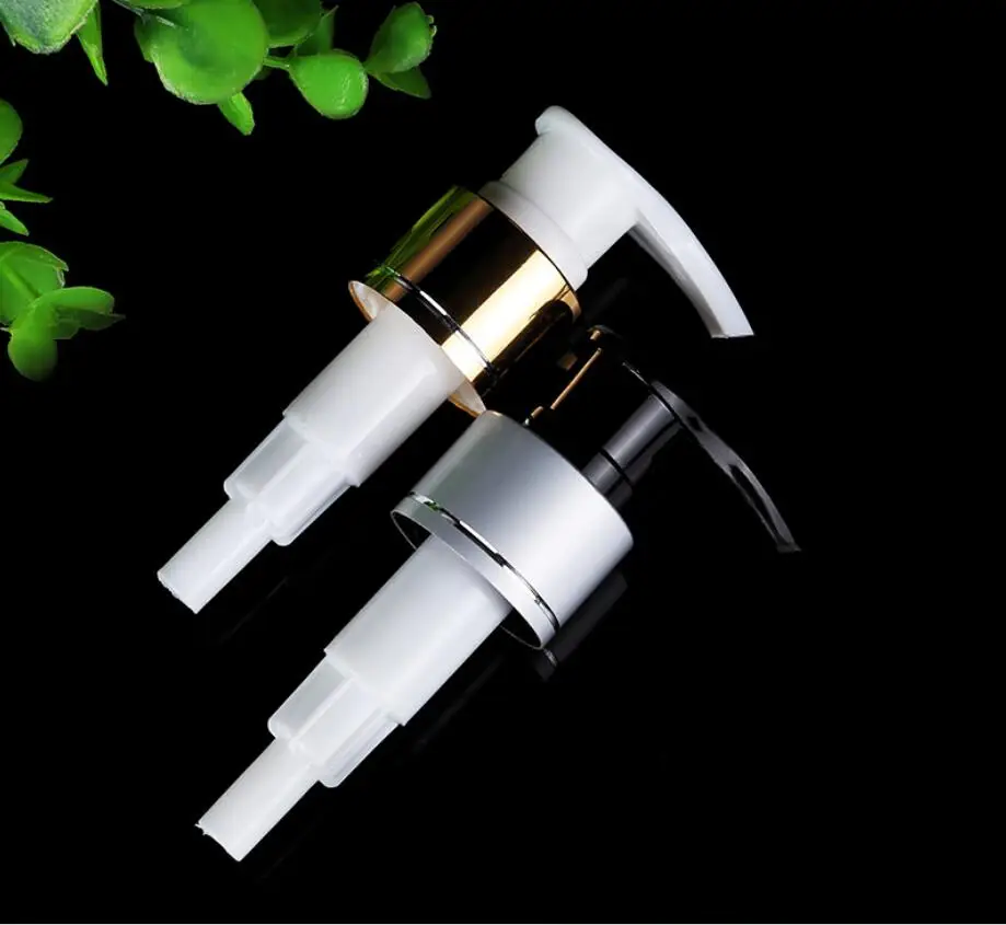 

24/410 gold silver press pump for PLASTIC shampoo BOTTLE or glass bottle for body lotion bottle