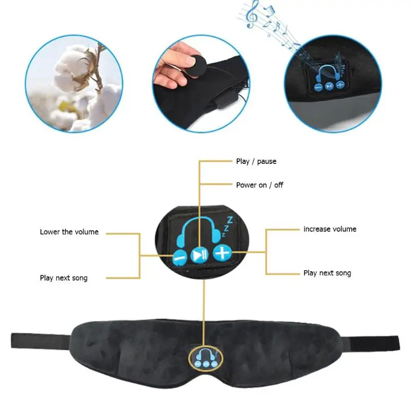 Портативная Bluetooth маска для сна, музыкальная маска для сна