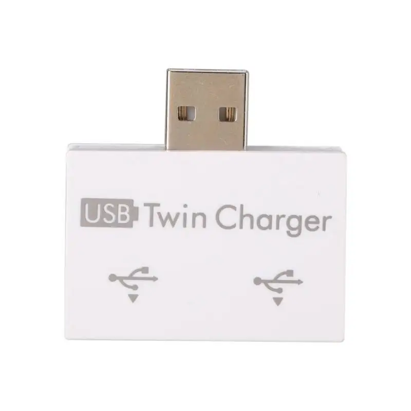 USB на 2 порта зарядное устройство USB двойное зарядное устройство-разветвитель концентратор для мобильных телефонов Компьютеры u-диск Аксессуары Гаджеты - Цвет: white