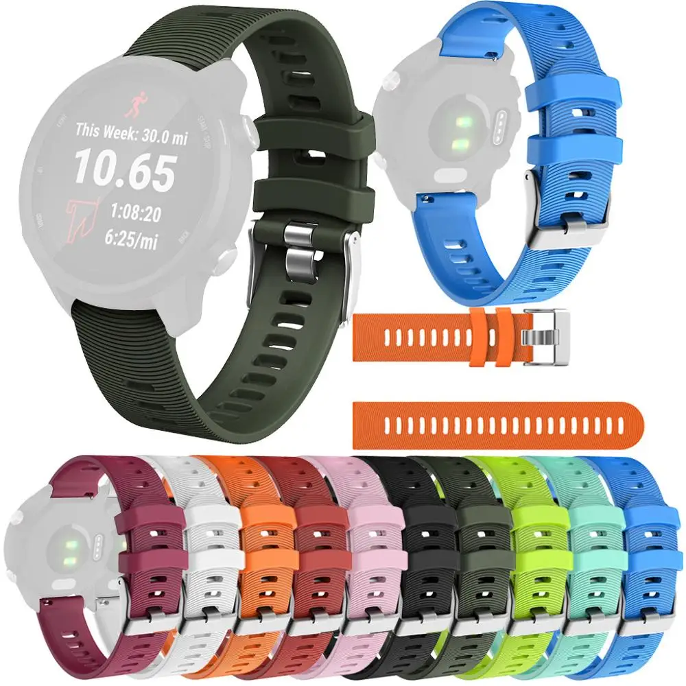20 мм для Garmin Forerunner 245 645 музыка мягкий силиконовый сменный ремешок наручных часов
