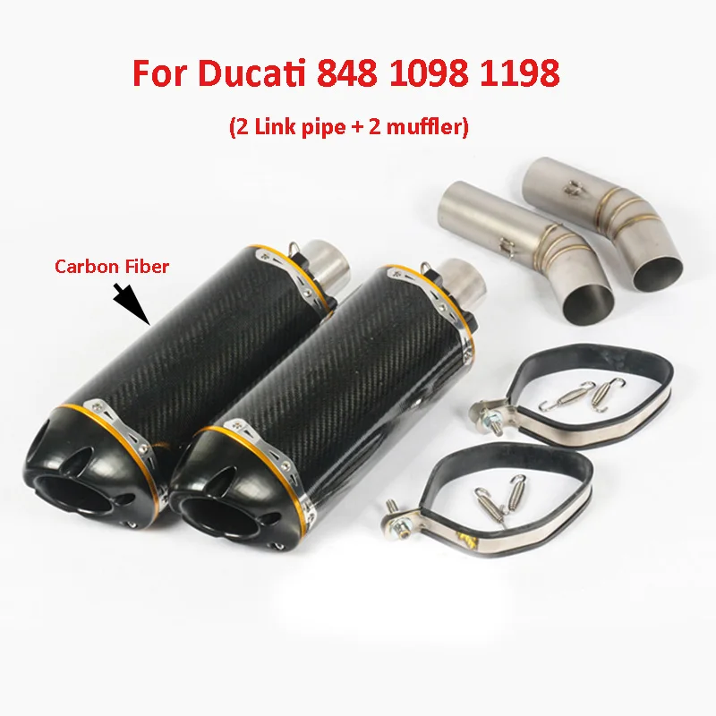 Выхлопная система для Ducati 848 1098 1198 мотоцикла выхлопной глушитель без шнуровки