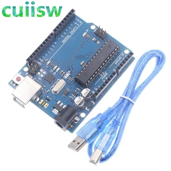 

10PCS UNO R3 for arduino MEGA328P ATMEGA16U2 1PCS UNO R3 Development board + 1PCS cables