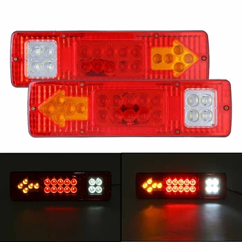 

2pcs 12V/24V Waterproof Tail Light Left Right Turning Brake Stop Signal Lamp Car Truck Trailer Lorry Warning Light Assembly