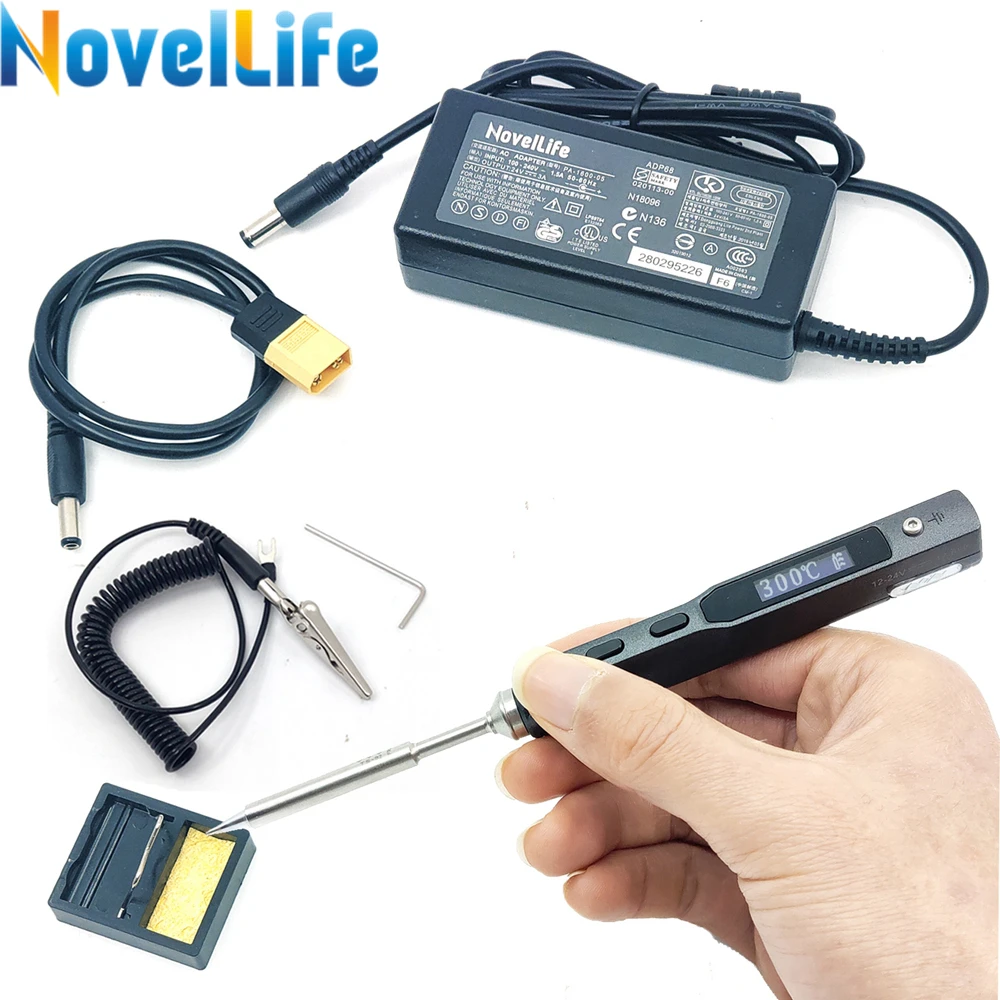 

TS100 65W Mini Electric Soldering Iron Station Kit Digital OLED Display Adjustable Temperature with Solder Tip 24V Power Supply