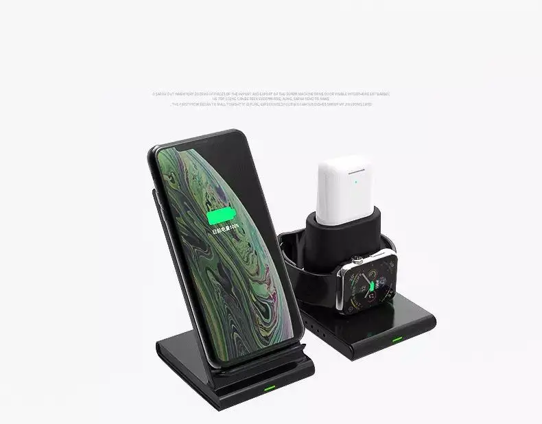 3 в 1 беспроводная зарядная подставка для iPhone XS Max samsung S9 S8 S7 Apple Watch быстрая док