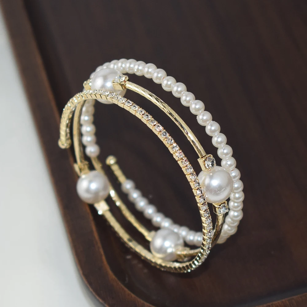 Crystal Pearl Bracelets for Ladies