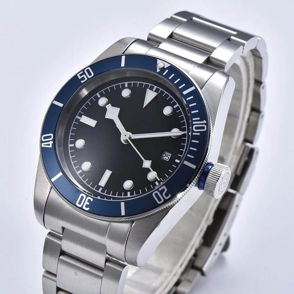 Schwarz Bay часы для мужчин GMT люксовый бренд автоматические механические часы военные спортивные плавательные часы из нержавеющей стали механические часы для мужчин