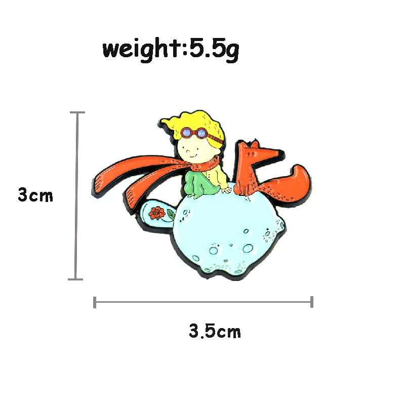 The Little Prince Brooch and Enamel Pin Cartoon Cute Personality Lapel Pin Jewelry for Clothes Backpack