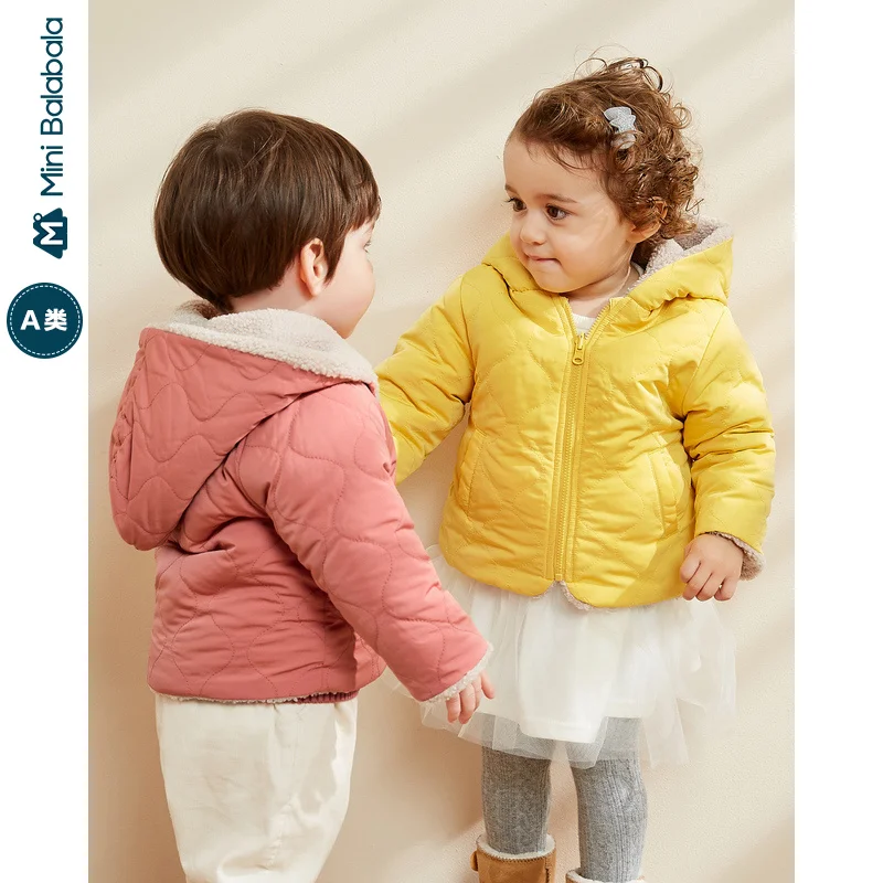 Minibalabala/Детская Хлопковая одежда для девочек и мальчиков, детское хлопковое пальто с двумя сторонами г., новая зимняя Плотная хлопковая куртка