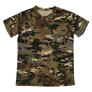 

New Outdoor Hunting Camouflage T-shirt Men Breathable Combat T Shirt Dry Sport Camo Camp Tees-CP Green M
