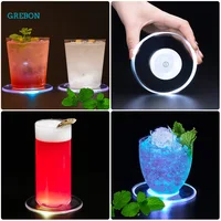 Led Coaster Cup Holder Mug Stand Light Bar Mat Table Placemat Party Drink Glass Creative Pad