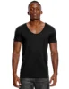 Scoop Neck T Shirt for Men Low Cut Deep V Neck Wide Vee Tee Male Tshirt Invisible Undershirt Slim Fit Short Sleeve 1