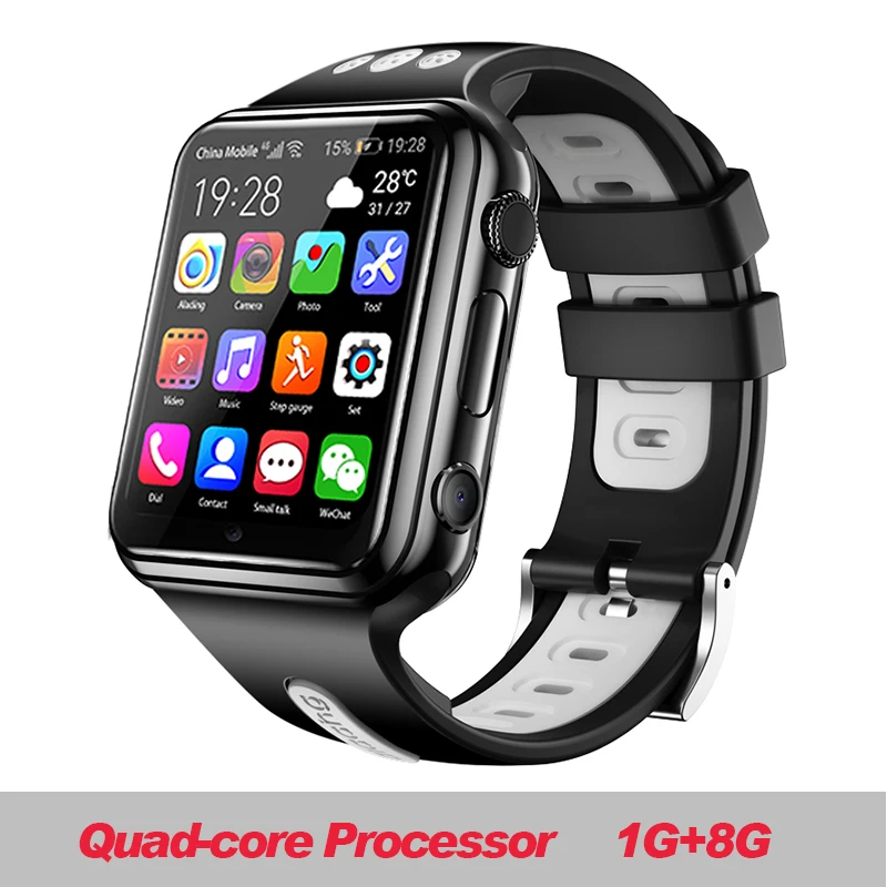 696, 4G, gps, Wi-Fi, для студентов/детей, Смарт-часы, телефон H1/W5, система android, приложение, установка, Bluetooth, умные часы, 4G, sim-карта - Цвет: W5 8G black gray
