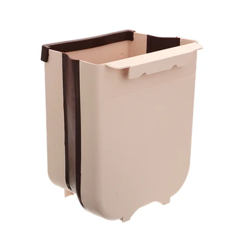 

Small Folding Waste Bin Kitchen Cabinet Door Hanging Trash Bin Trash Can Wall Mounted Trashcan for Bathroom Waste Storage