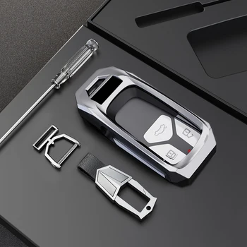 

1Pcs Zinc Alloy Car Remote Smart Key Case Shell Cover Key Holder Key Chain For Audi Q5 A4L A4 Q7 A7 RS TT-S Car Accessories