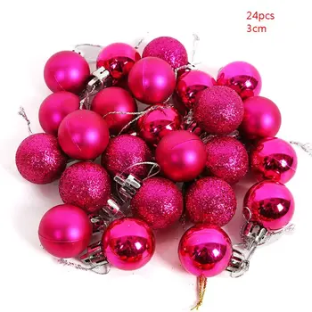 

24ct Assorted Christmas Balls Ornament for Xmas Trees Parties, Holiday Decor 634E