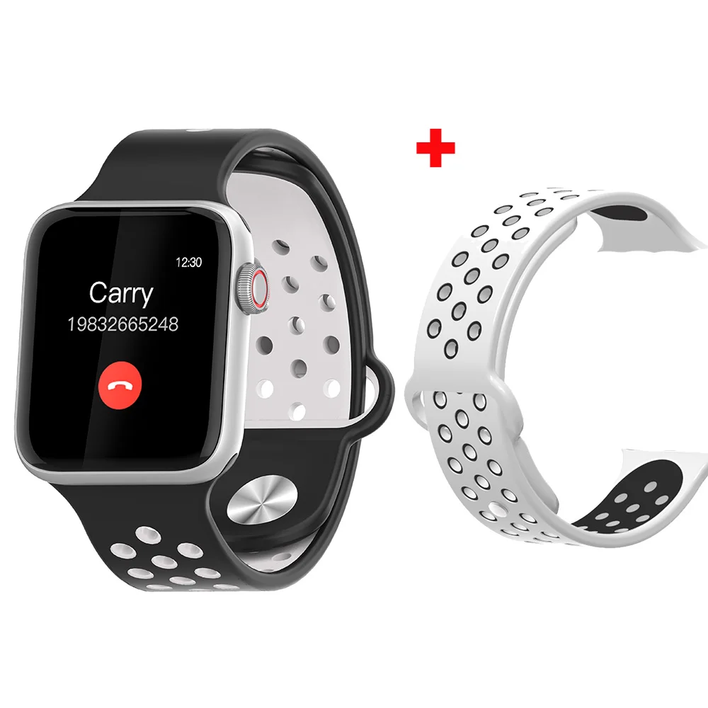 LEMFO Смарт часы Полный сенсорный экран для сердечного ритма шагомер сообщение напоминание телефон часы для мужчин женщин для Apple Android телефон - Цвет: extra white strap 2