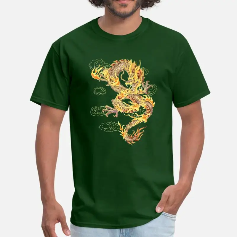 Men-Army Green Китайский дракон символ силы и силы футболка для мужчин и женщин Черная комическая Футболка Большой размер 3xl 4xl 5xl мужской высокое качество - Цвет: Men-Army Green