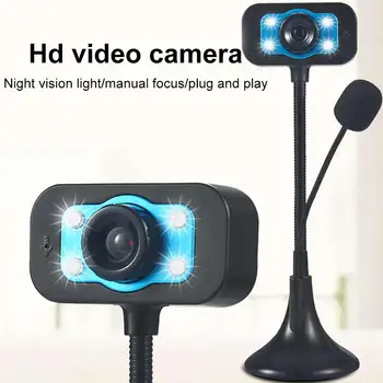 

HD Webcam USB Night Vision Video Recording Camera with Mic for Laptop Desktop PC