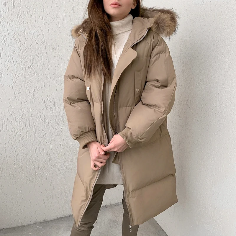 Simplee теплая коричневая осенне-зимняя женская парка модная офисная длинная