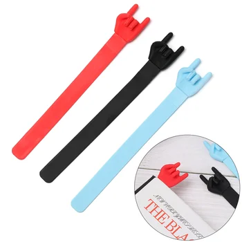 

1 pcs 3 cplors Fashion Rock Gesture Music Bookmark Silicone Finger Point Bookmark Book Marker Office Supply Personalized