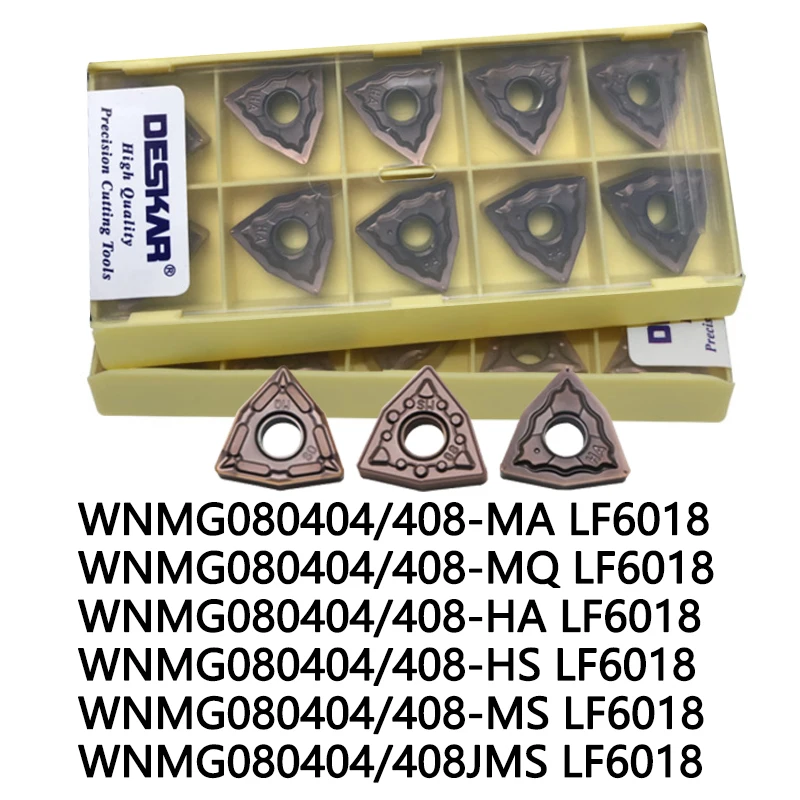 

10 pcs DESKAR WNMG080404 HS LF6018 WNMG080408 MA MS LF6018 MQ JMS HA stainless steel turning blade