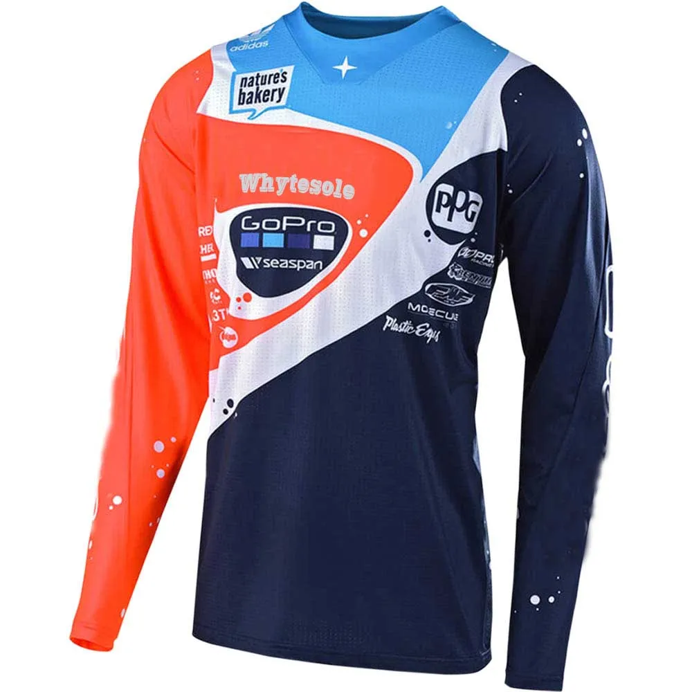 moto cross jersey mx dh Горные Джерси GP enduro Bike moto MTB Джерси BMX speed spexcel велосипедная майка - Цвет: Синий