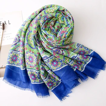 

Women Fashion Brand Tie-dyed printed Scarf Shawl High Quality Solid Color Viscose Scarves Hijab Wrap Muslim Sjaal
