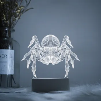 

LED 3D Araneid Black Widow Spider Tarantula Acrylic Night Lamp Light Luminary with Touch and Remote Lamps Lights Kids Decoration