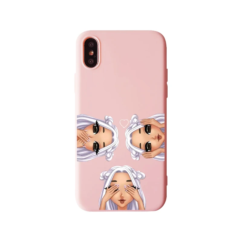 TPU Ariana Grande God-женский розовый чехол для телефона iPhone XR XS Max 8 7 6s 6 Plus God-женский черный мягкий силиконовый розовый чехол - Цвет: TPU