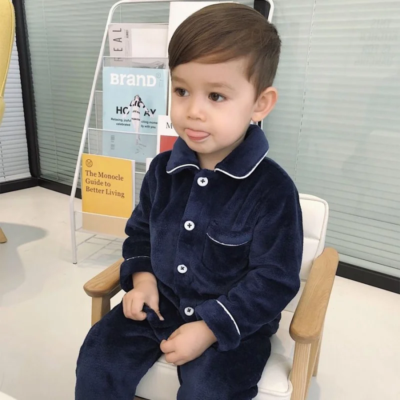 Пижамные костюмы Bebe для мальчиков и девочек фланелевый Детский Теплый кардиган