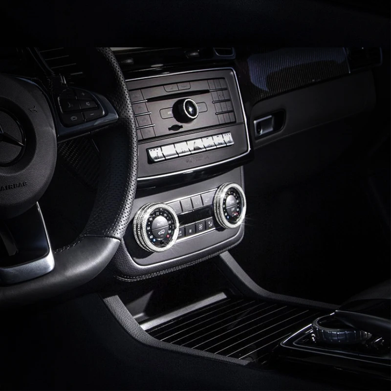 Для Mercedes-Benz ML GL C GLK GLE GLS Class W204 W166 X204 золотистый Серебристый с кристаллами стиль центр вентиляционное отверстие выход кольцо переключателя отделка