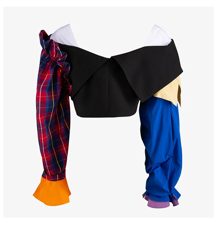 Women vintage Blouse V-neck Long Sleeve Loose Fit Plaid Button Panelled Spliced Shirt Tide Spring Autumn blusa feminina