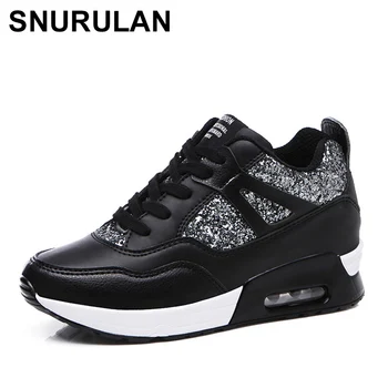

SNURULAN women's casual shoes; women's sneakers made of artificial leather; breathable running shoes; platform shoes for women