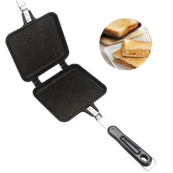 

Home Toast Tool Frying Pan Cookware Waffle Kitchen Barbecue Plate Sandwich Mold Aluminum Alloy Easy Clean Non-stick Double Side