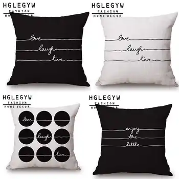 

Simple Letter Pillow Case Art Live Laugh Covers Quote Love Word for Home Office Sofa Seat Decor