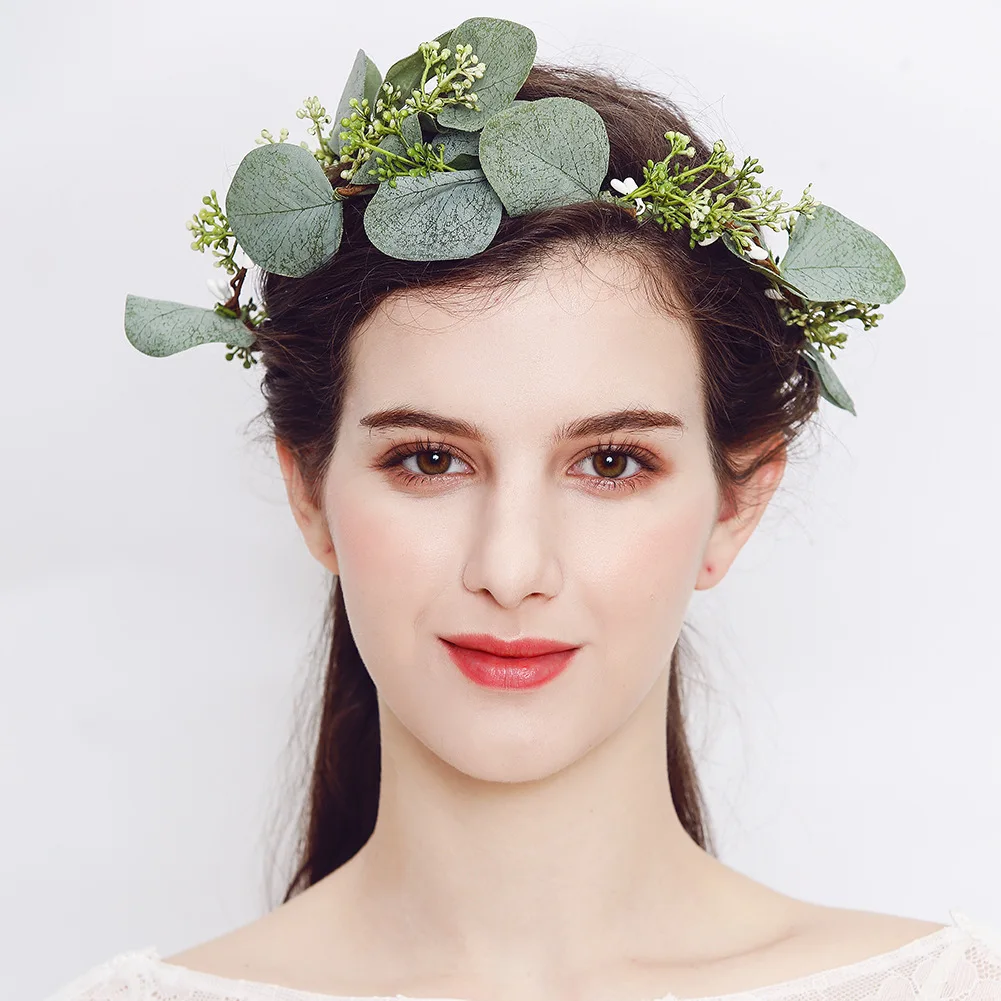 

Korean Style MORI Series Bride Hair Band Hair Comb Set Bridesmaid Garland Imitation Flowers Headband Studio Photo Headdress Hair