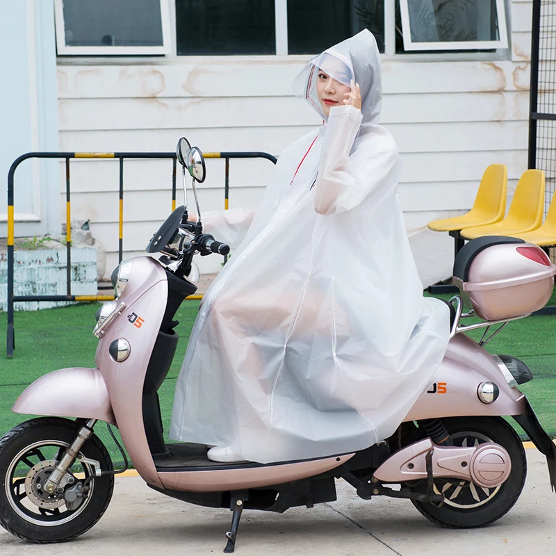 Bike Raincoat Scooter Jacket Transparent Adult Waterproof Raincoats For Women Kurtka Przeciwdeszczowa Hooded OO50YY | Дом и сад