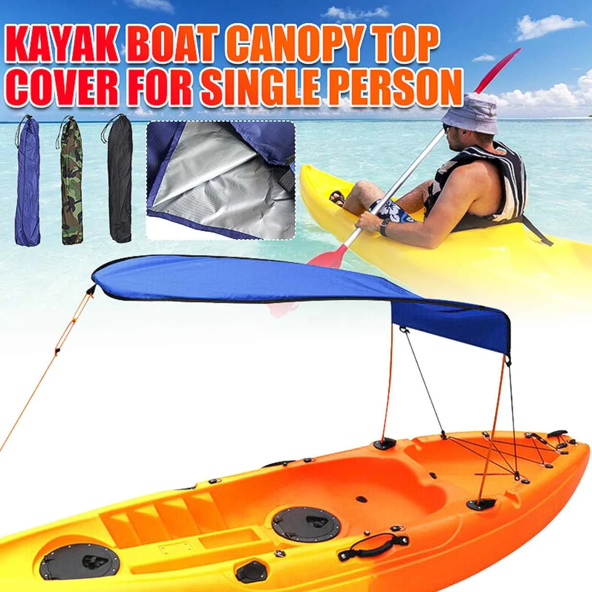 Cubierta superior Bimini para bote, impermeable Anti para Kayak, canoa para una sola persona, tienda surf, parasol|Cubierta de barco| - AliExpress