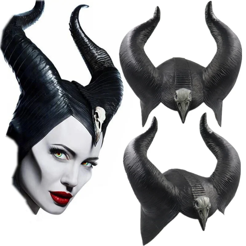 Maleficent: любовница злой ведьмы рога малефисент Балаклава косплей Черная Королева Maleficent головной убор