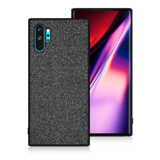 Black Для samsung Note 10 Чехол Мягкий ТПУ Край холст задняя крышка матерчатая ткань чехол s для samsung Galaxy Note10 Note 10 Plus чехол для телефона - Цвет: Black