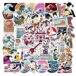 10/50pcs Japanese Ukiyo-e Art Stickers Vintage Journal Graffiti Aesthetic Manga Cute for Laptop Notebook Journal Ticker Kids Toy