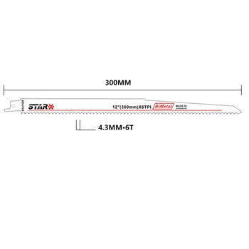 

Cutting wood Soft metal Reciprocating Saw Blade Sharp Bimetal 300*19mm